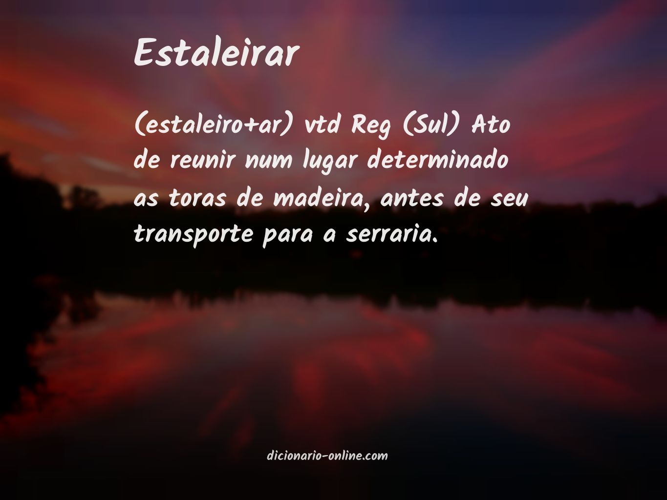 Significado de estaleirar