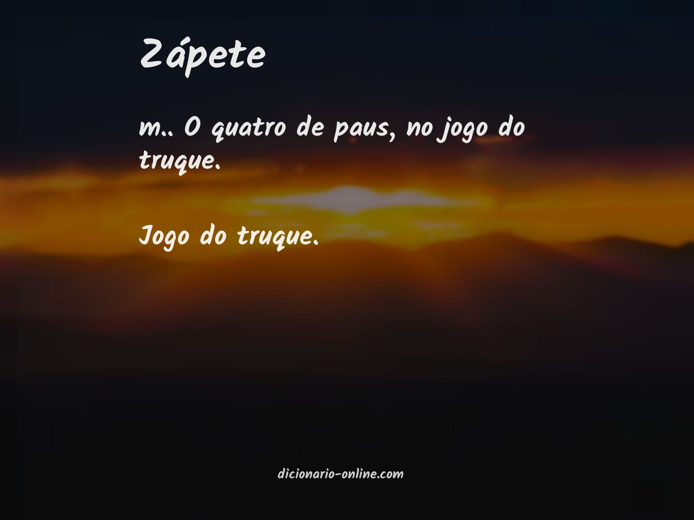 Significado de zápete