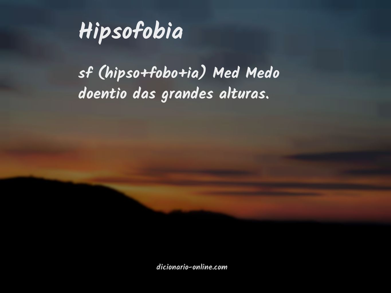 Significado de hipsofobia