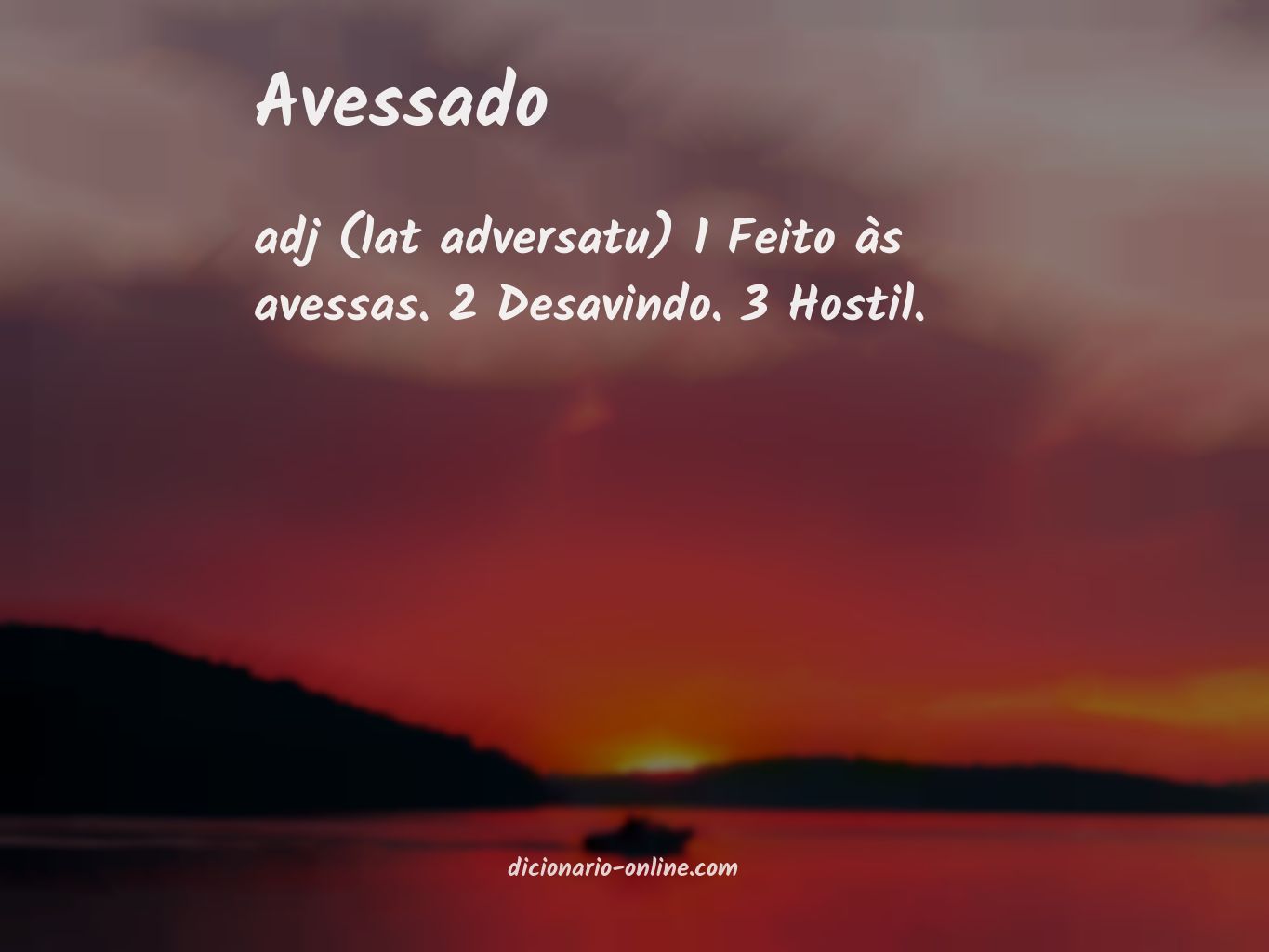 Significado de avessado