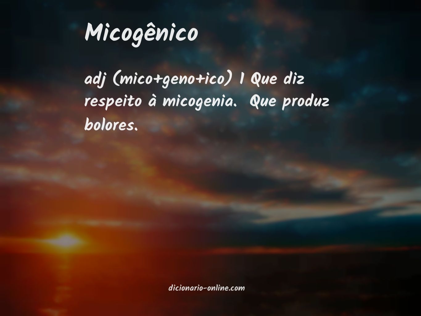 Significado de micogênico