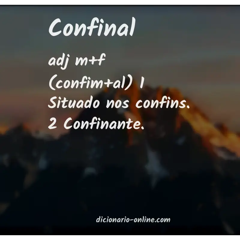 Significado de confinal