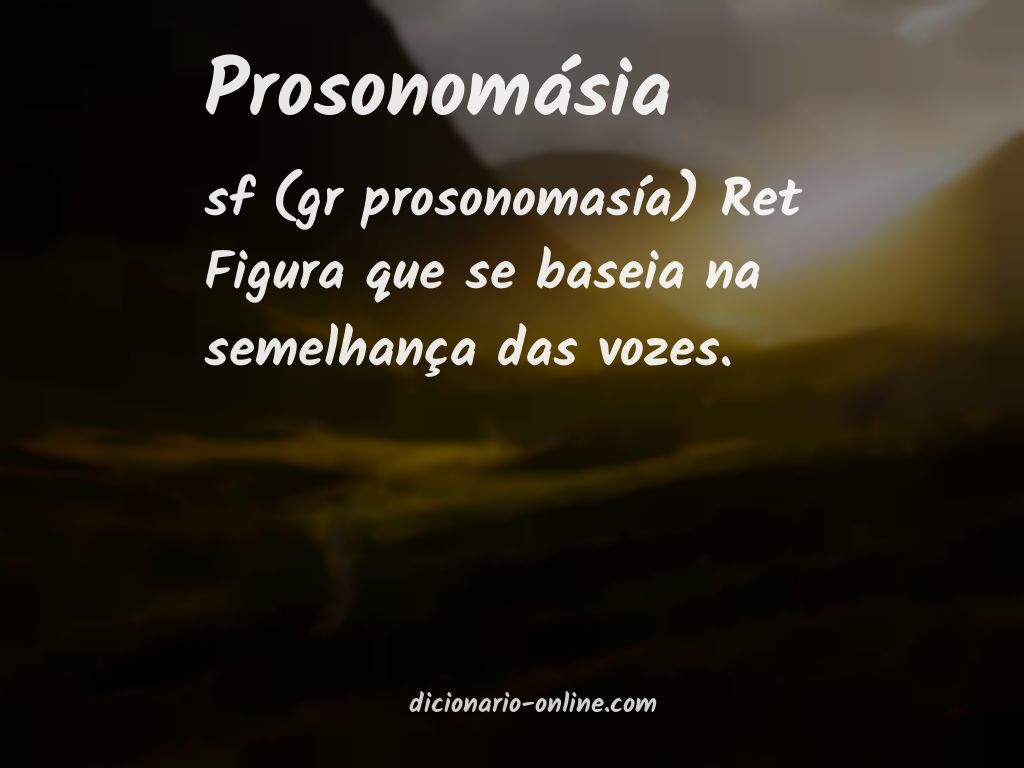 Significado de prosonomásia