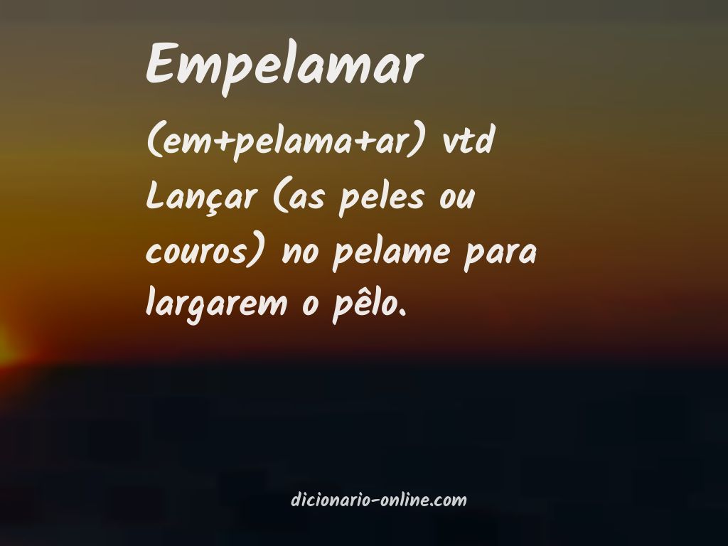 Significado de empelamar