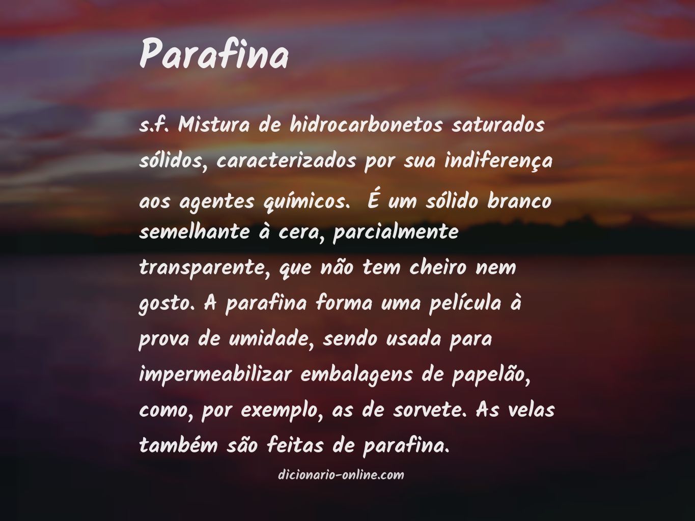 Significado de parafina