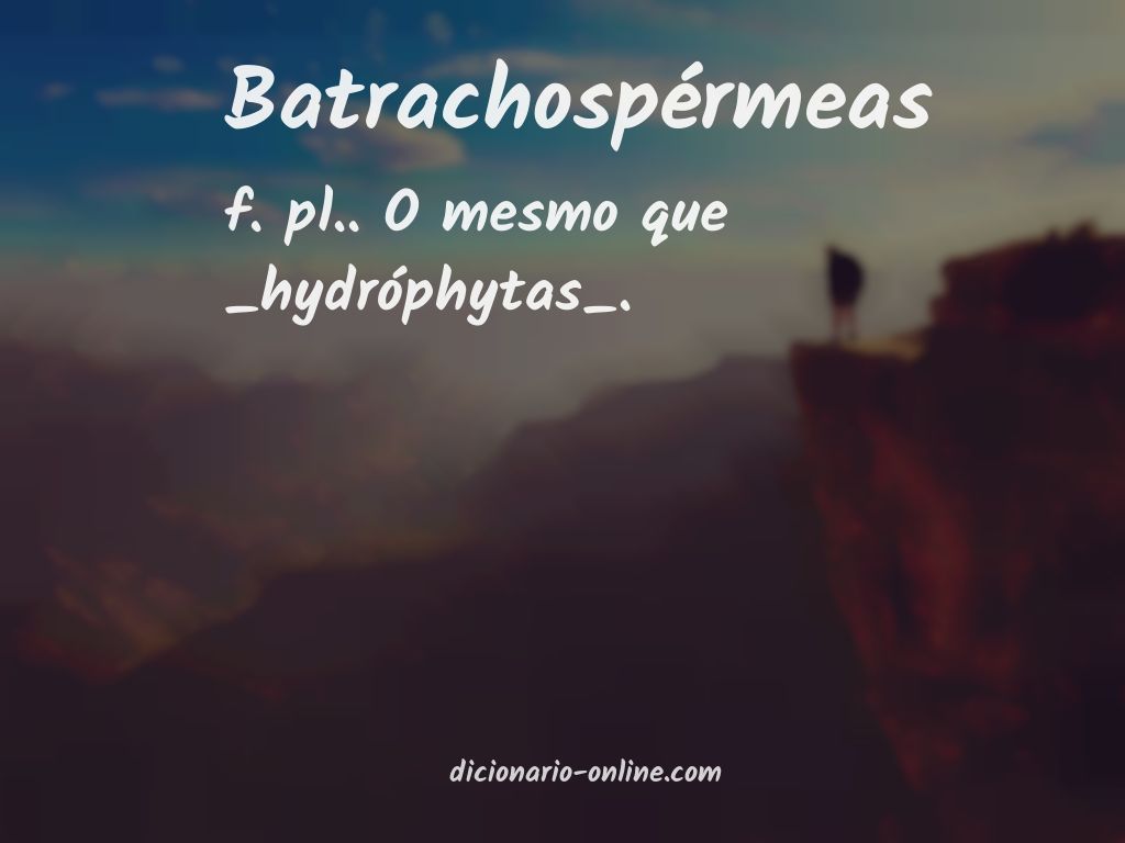 Significado de batrachospérmeas