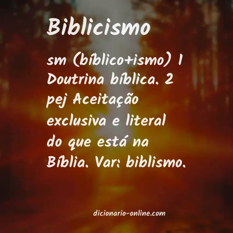 Significado de biblicismo