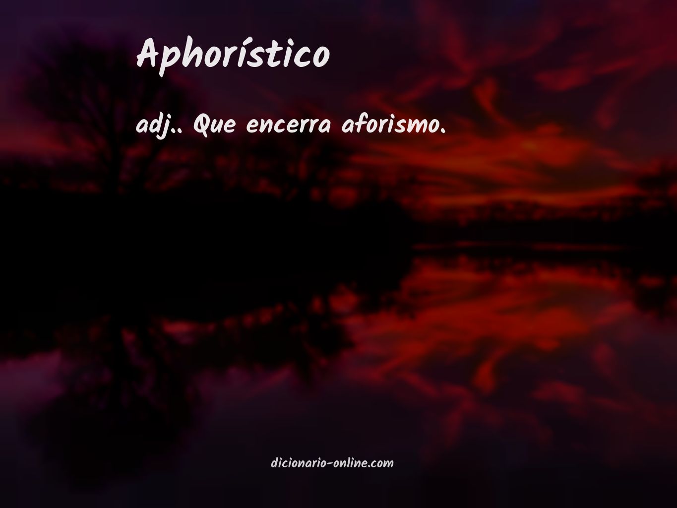 Significado de aphorístico