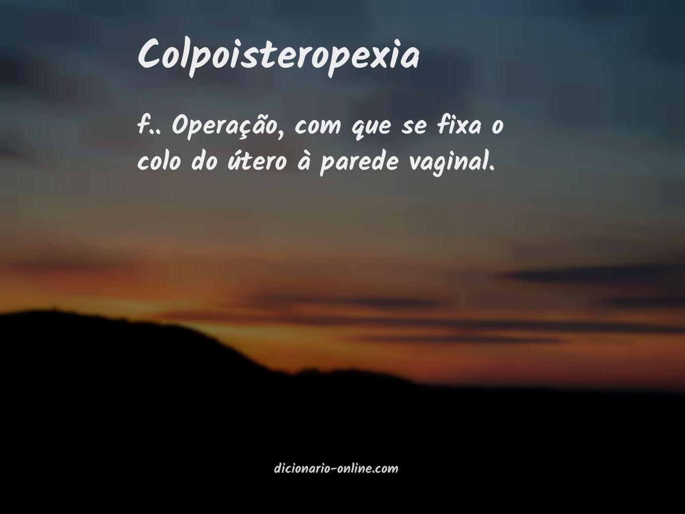 Significado de colpoisteropexia