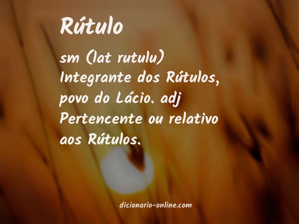 Significado de rútulo