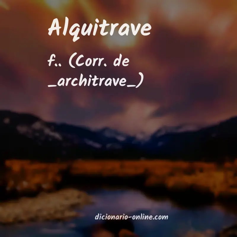 Significado de alquitrave