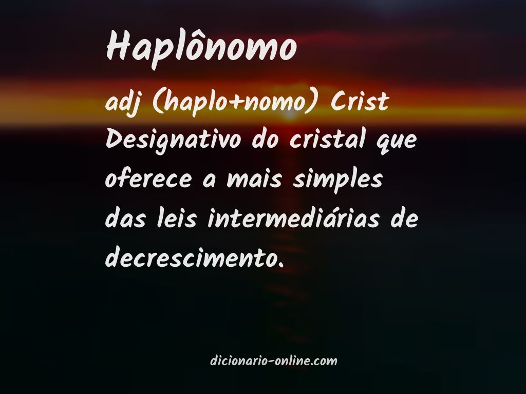 Significado de haplônomo