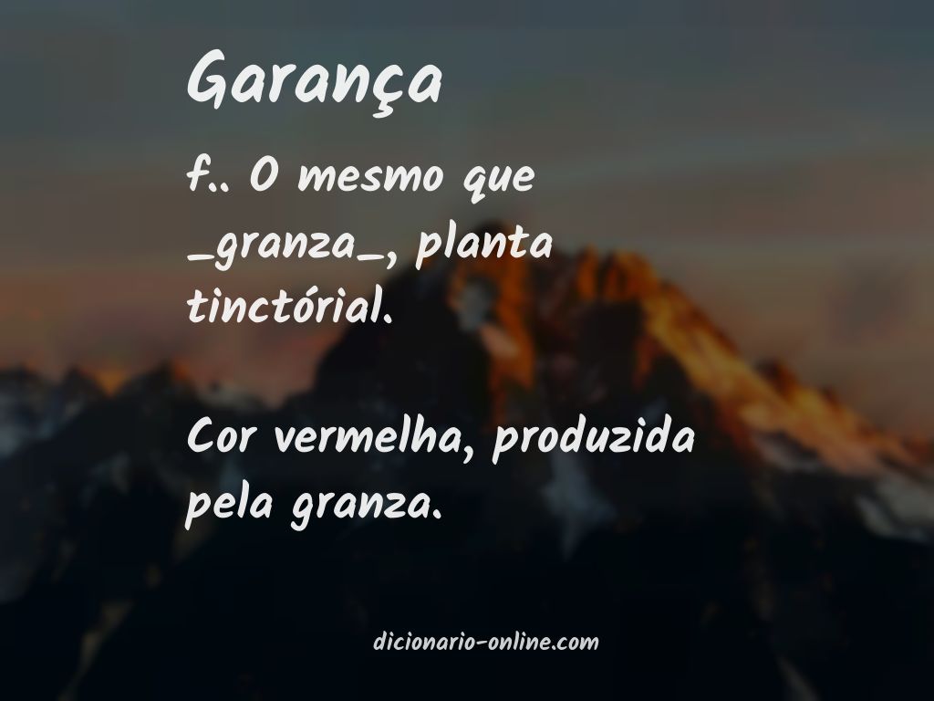 Significado de garança