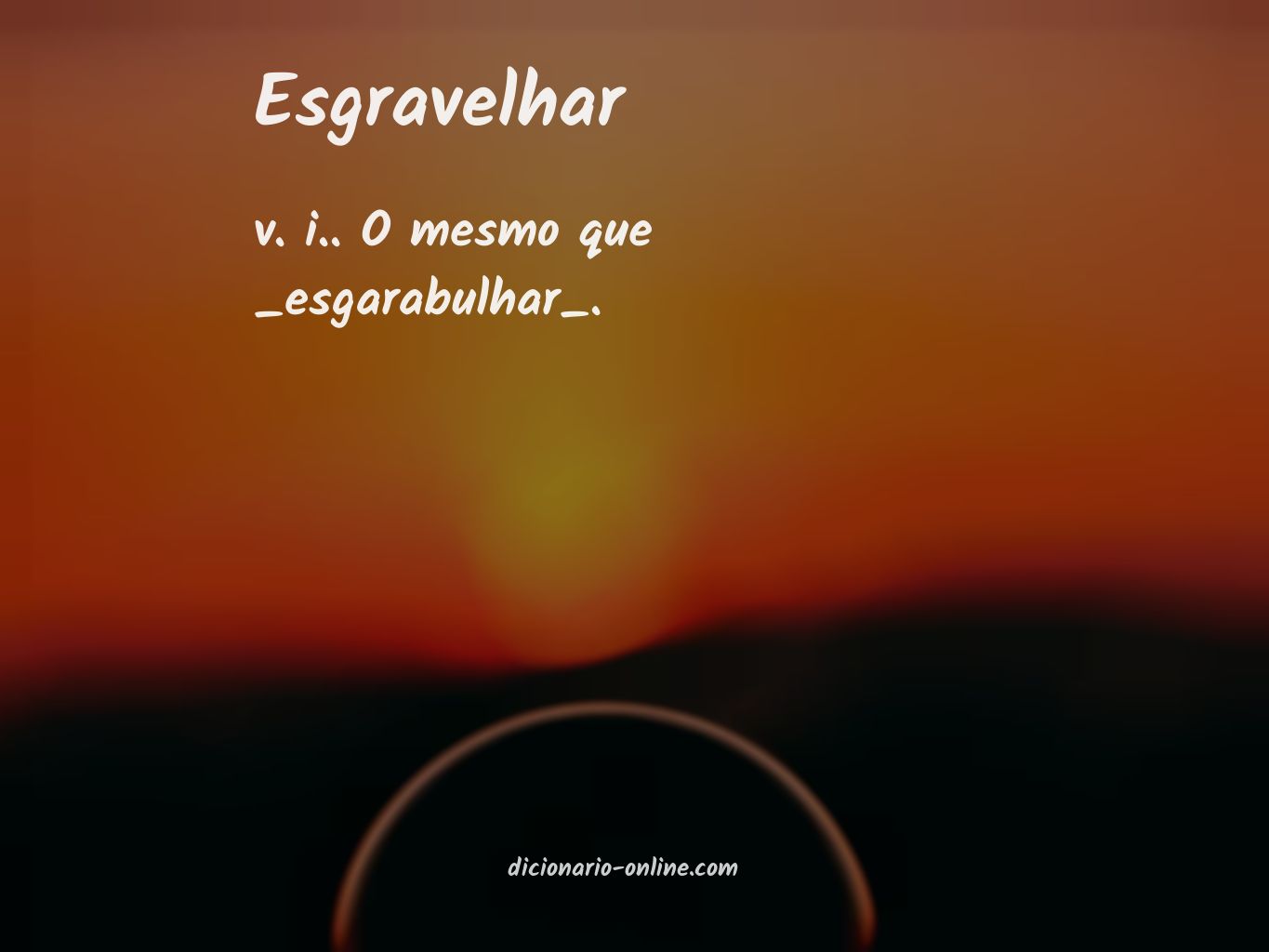 Significado de esgravelhar