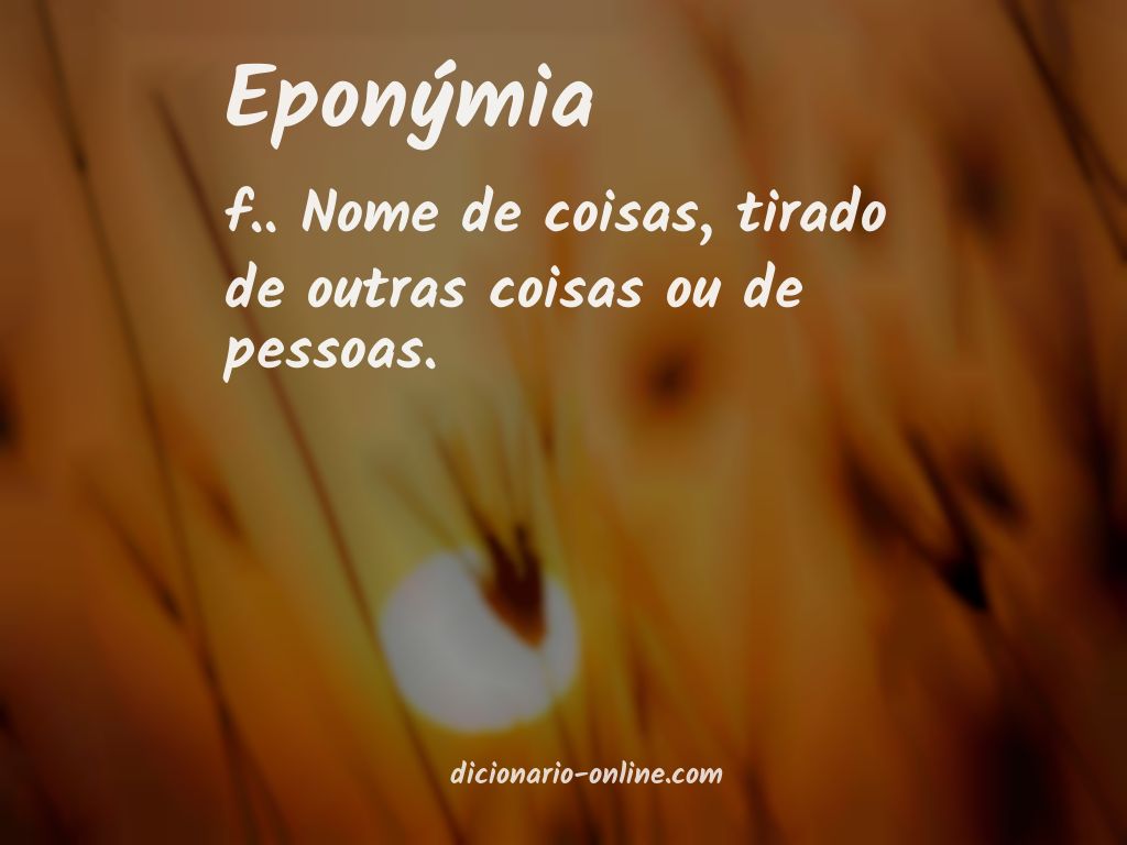 Significado de eponýmia