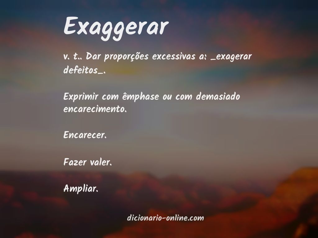 Significado de exaggerar