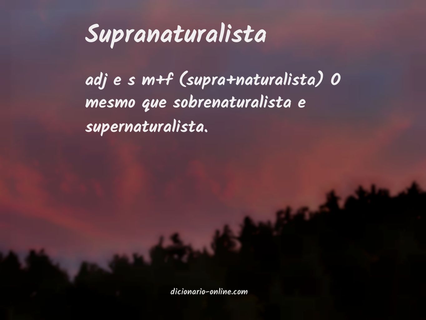 Significado de supranaturalista