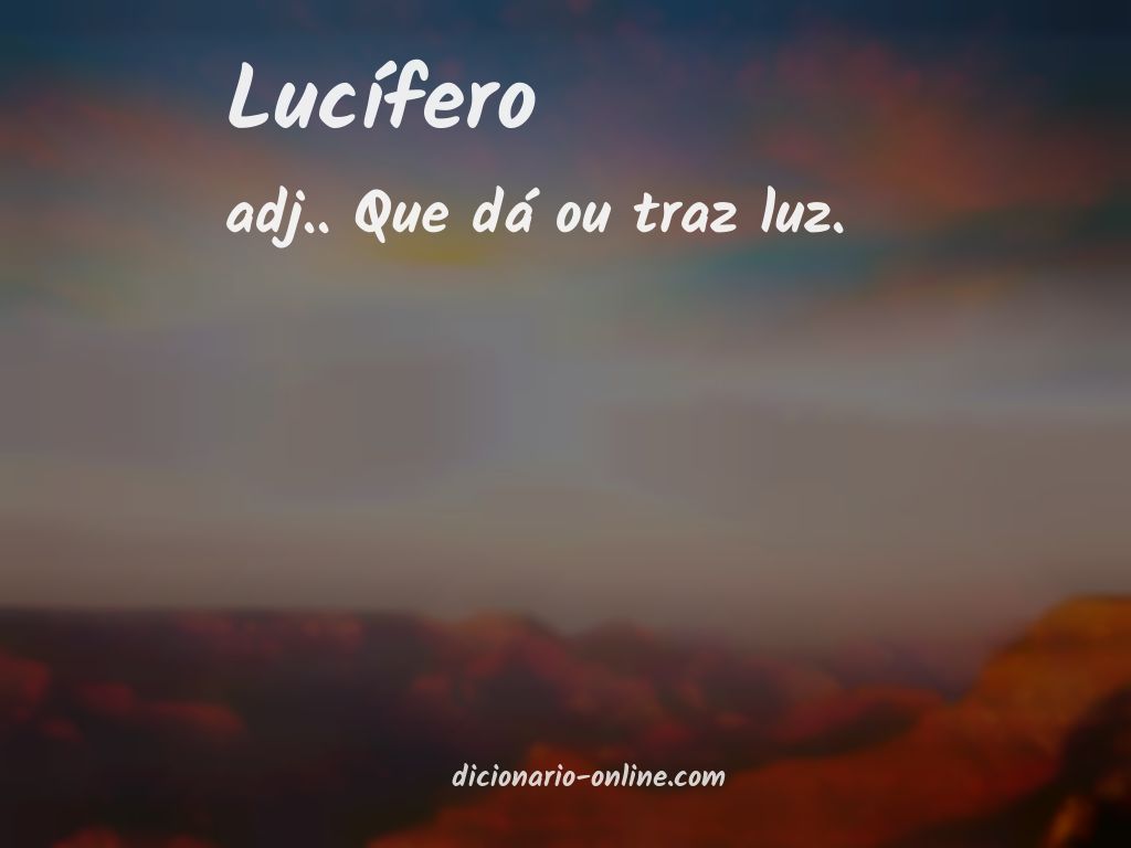 Significado de lucífero