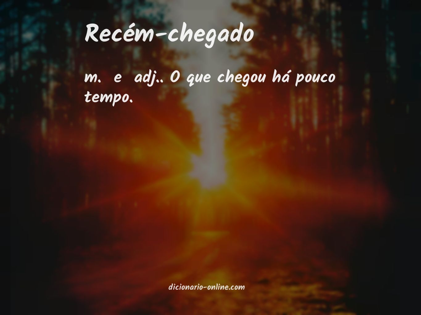 Significado de recém-chegado