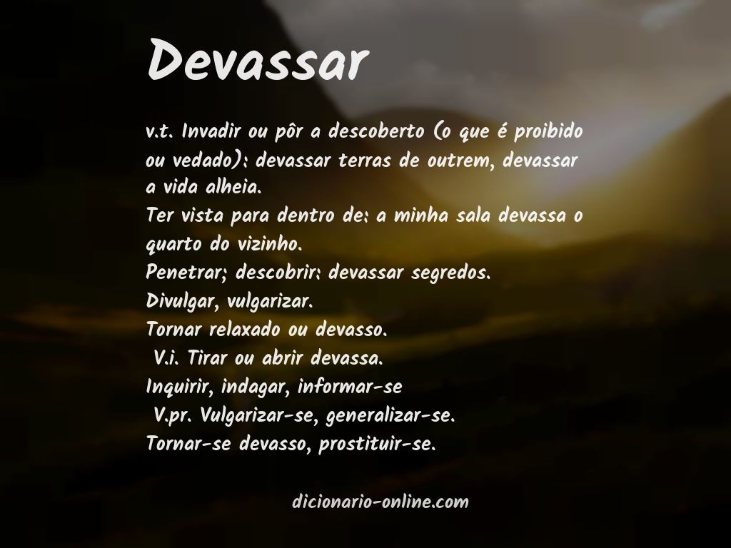 Significado de devassar