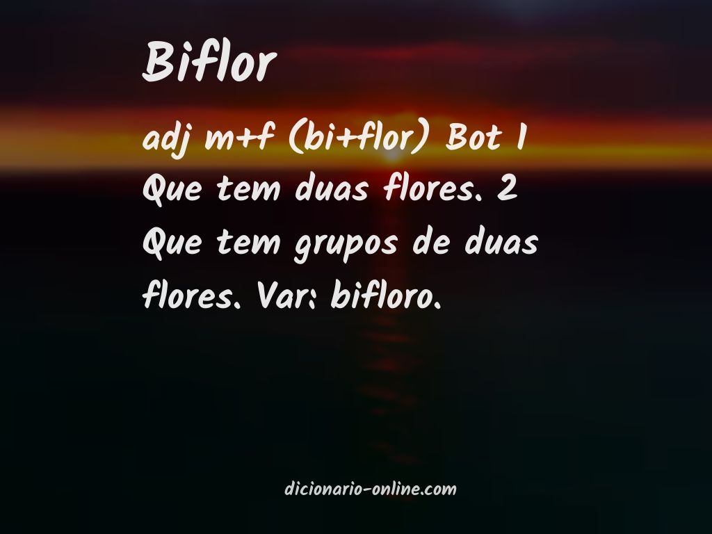 Significado de biflor