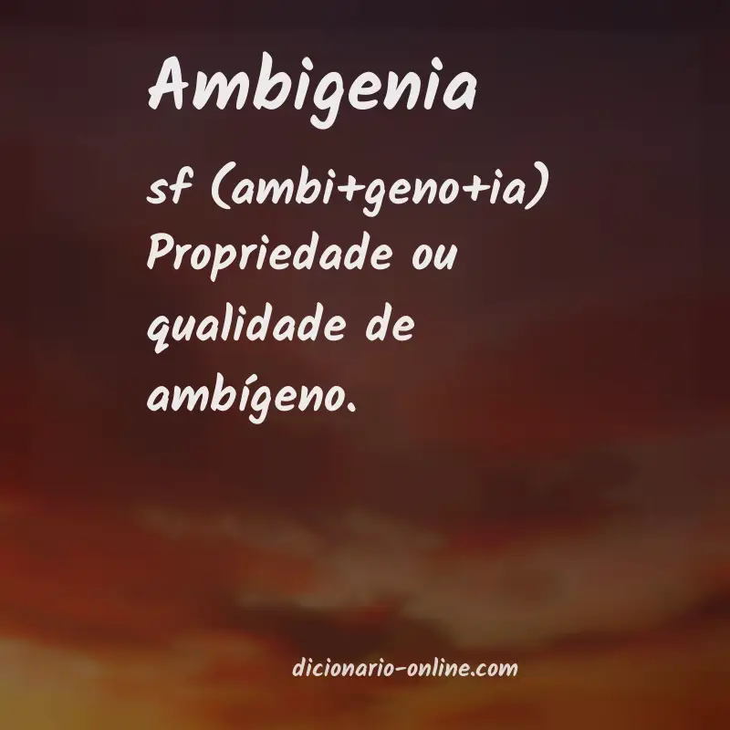 Significado de ambigenia