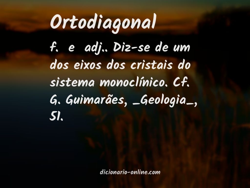 Significado de ortodiagonal