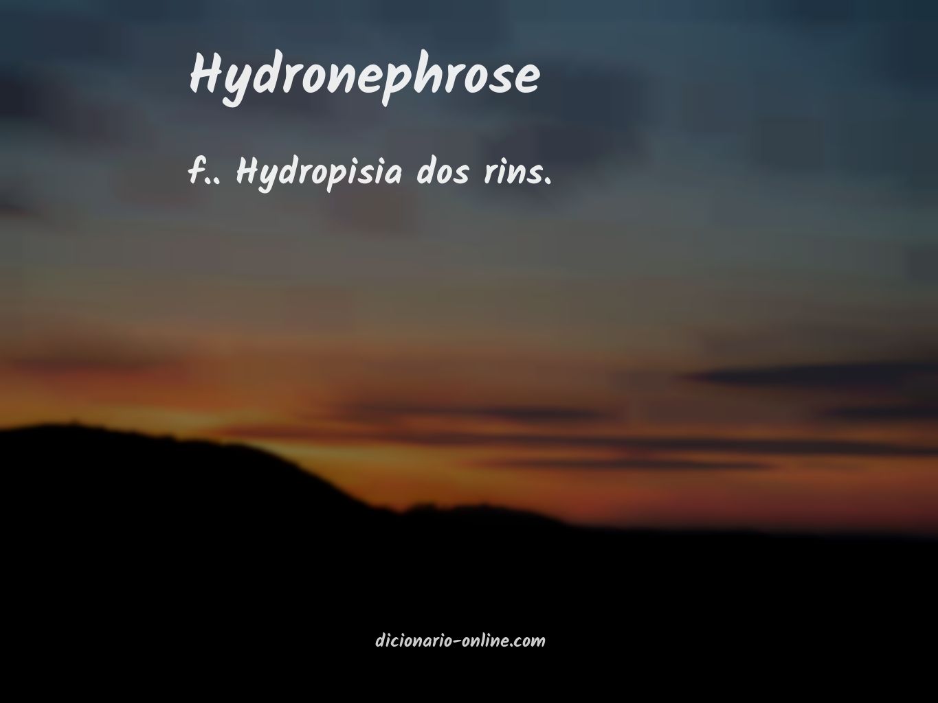 Significado de hydronephrose