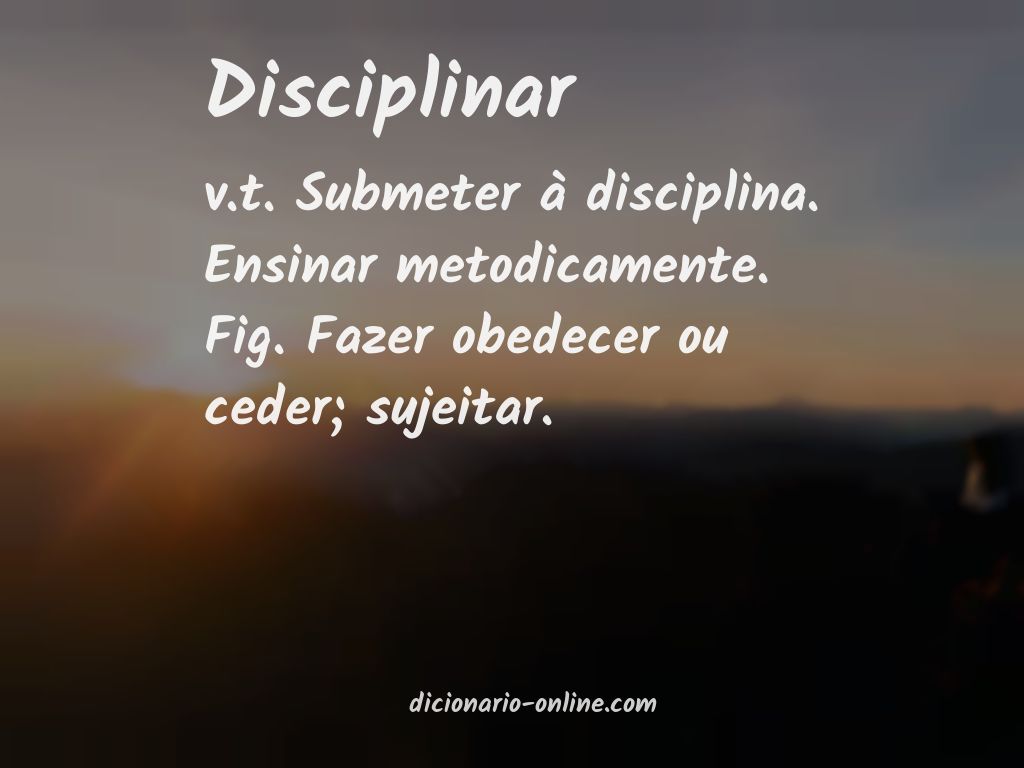 Significado de disciplinar