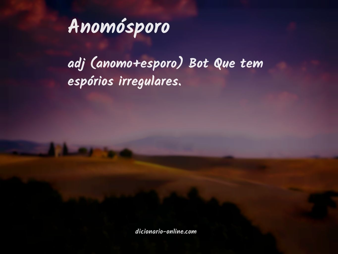 Significado de anomósporo