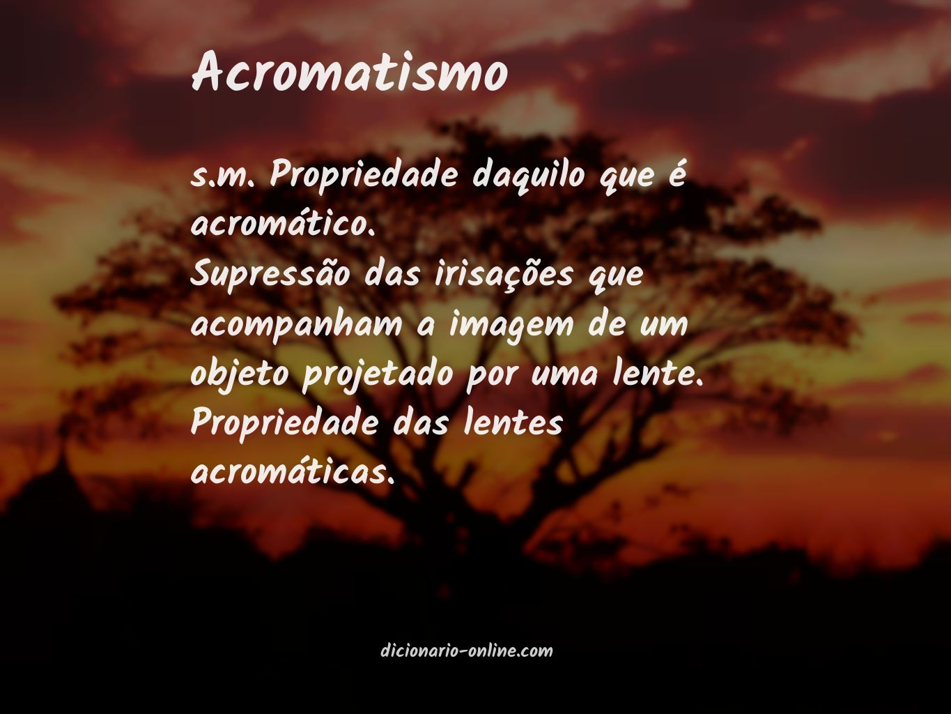 Significado de acromatismo