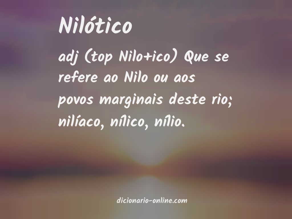 Significado de nilótico