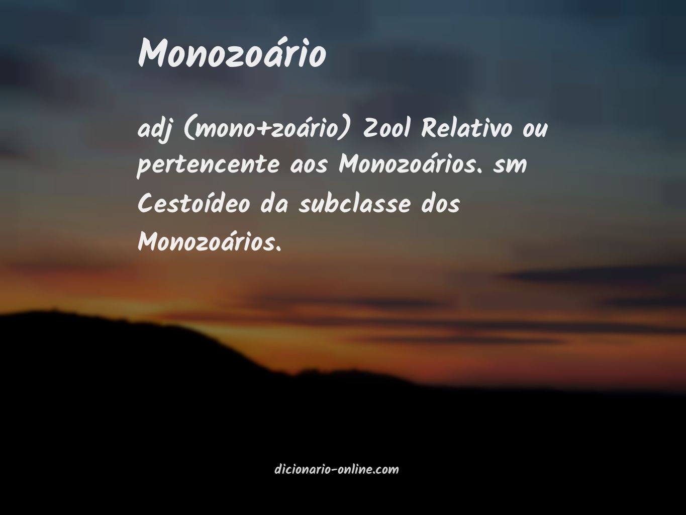 Significado de monozoário