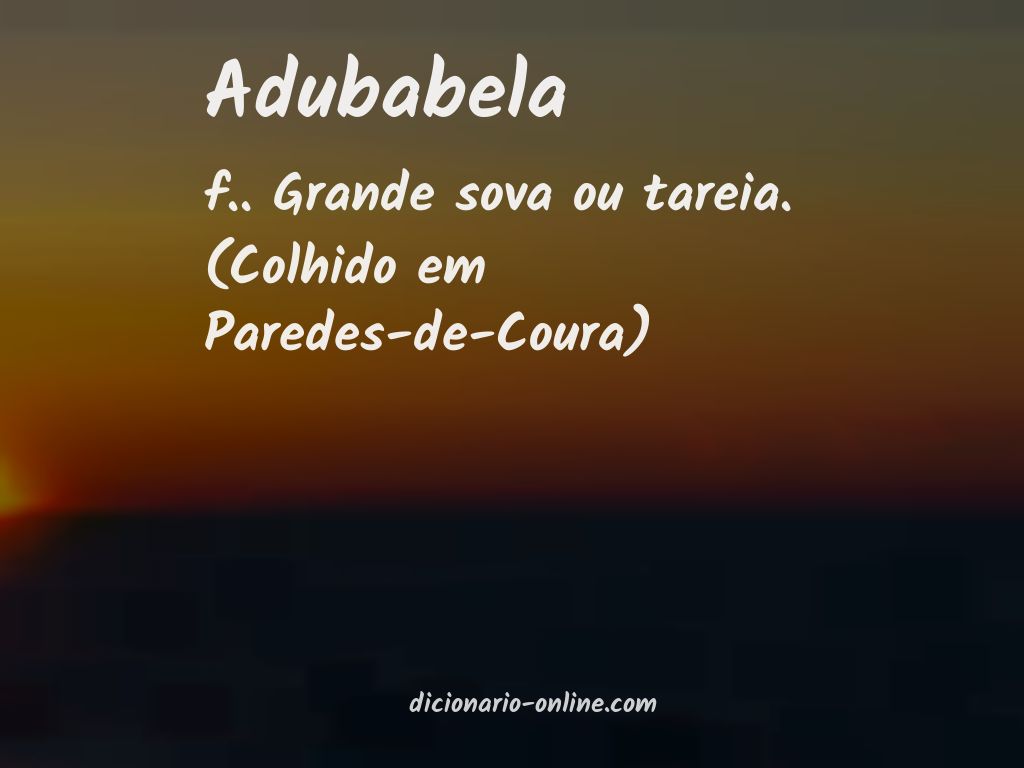 Significado de adubabela