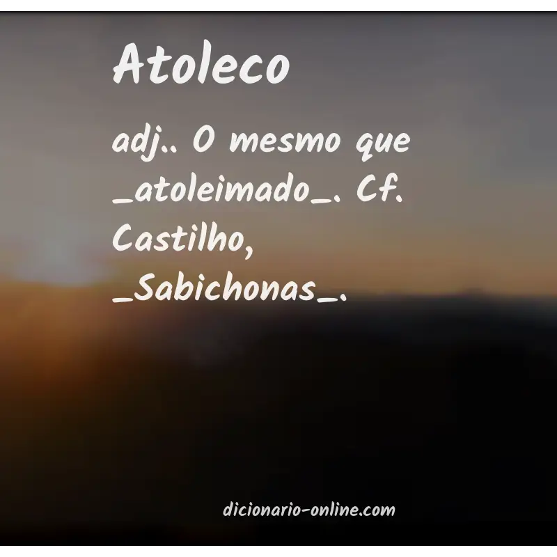 Significado de atoleco