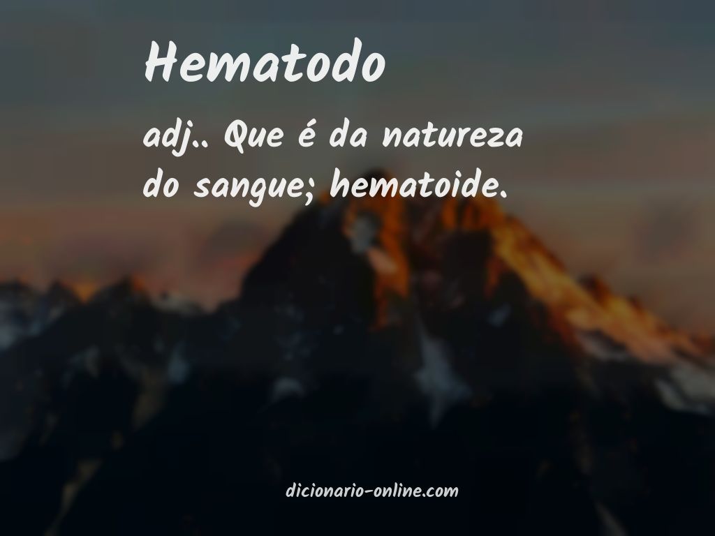 Significado de hematodo