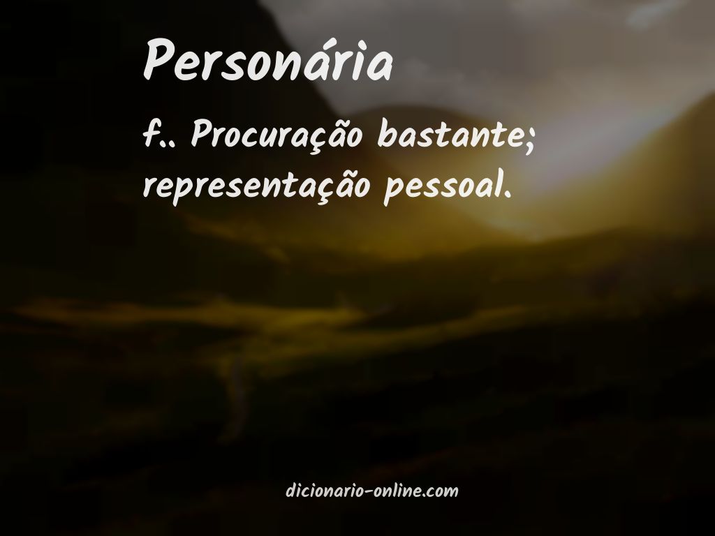 Significado de personária