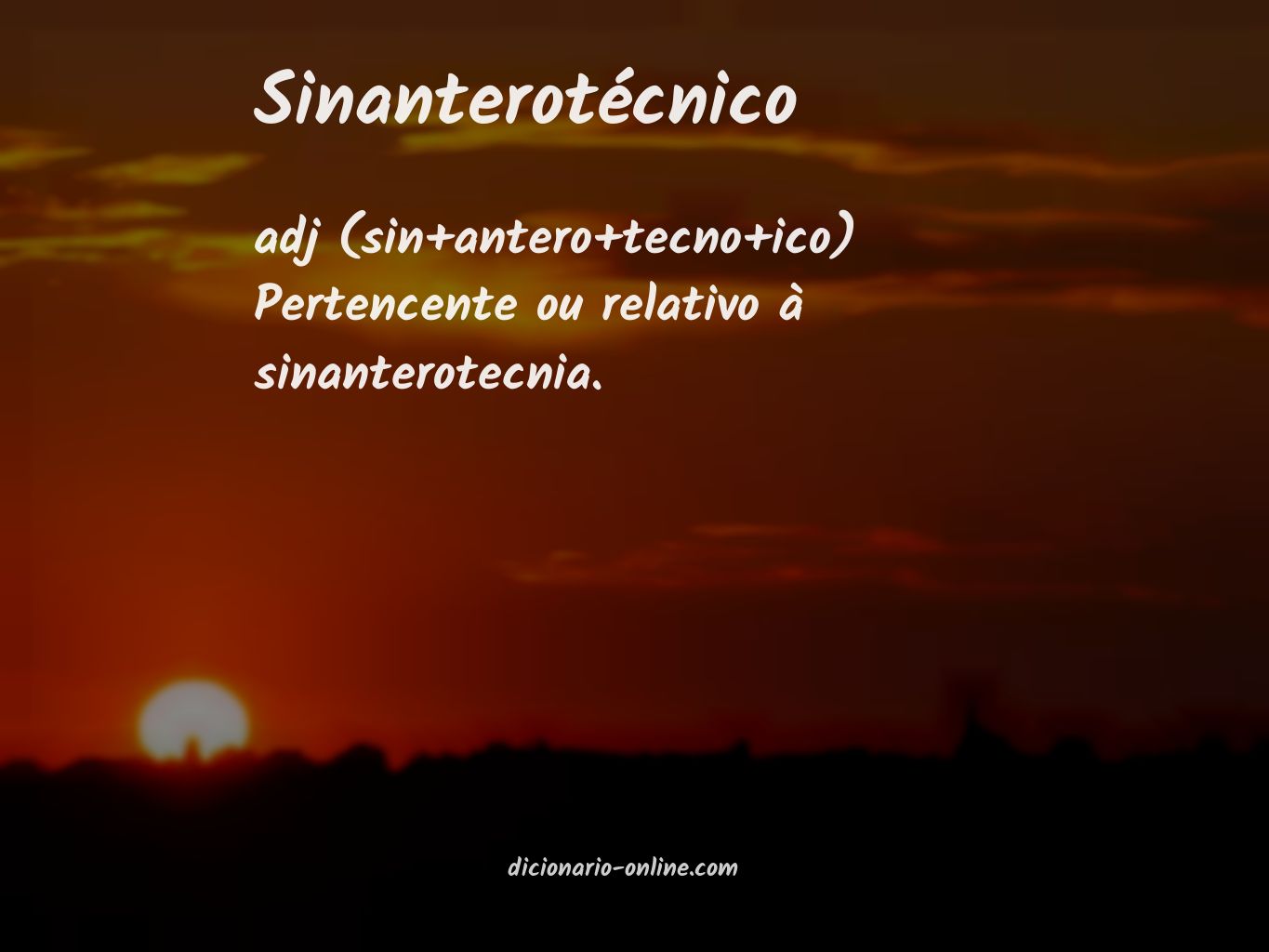 Significado de sinanterotécnico