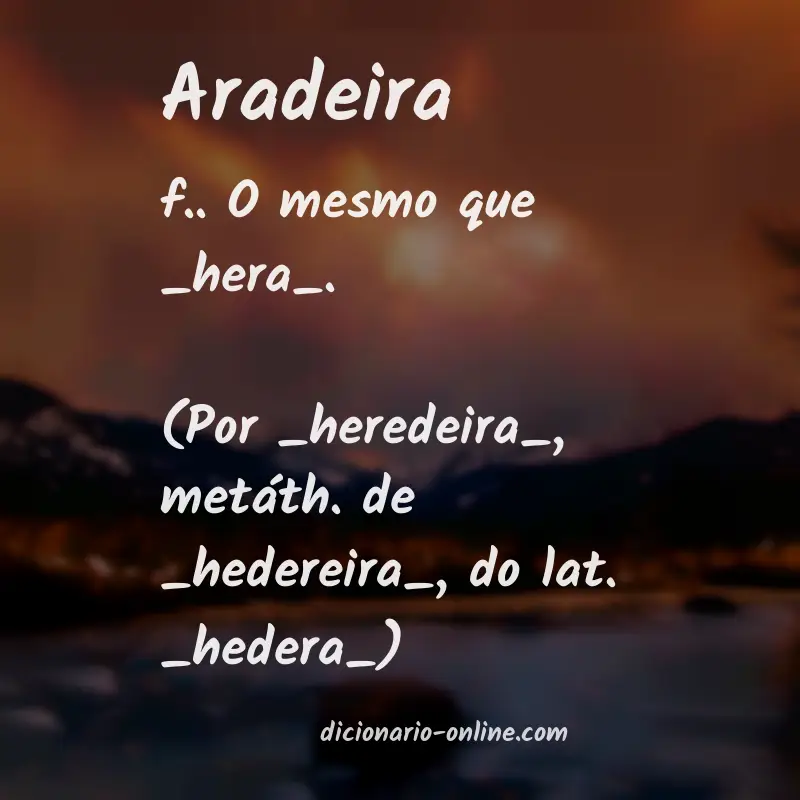 Significado de aradeira