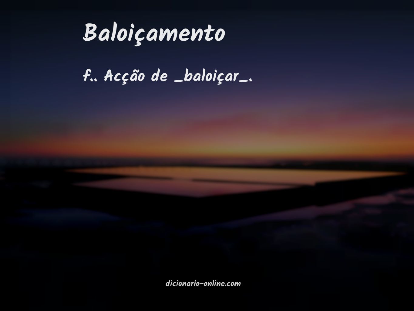 Significado de baloiçamento