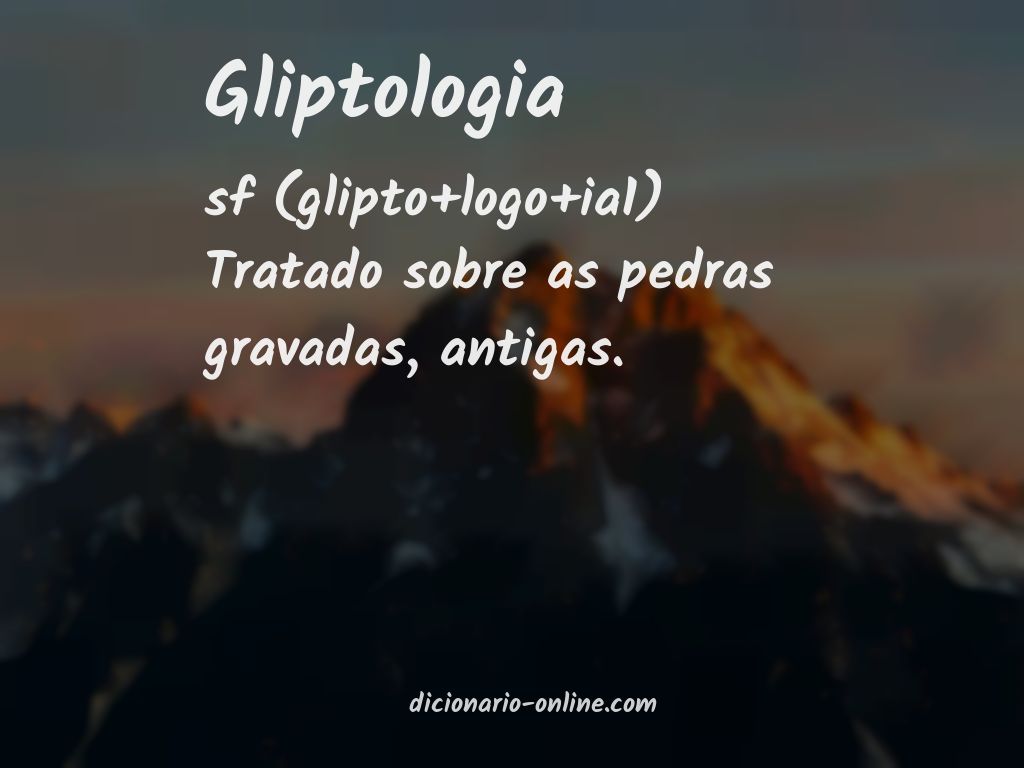 Significado de gliptologia