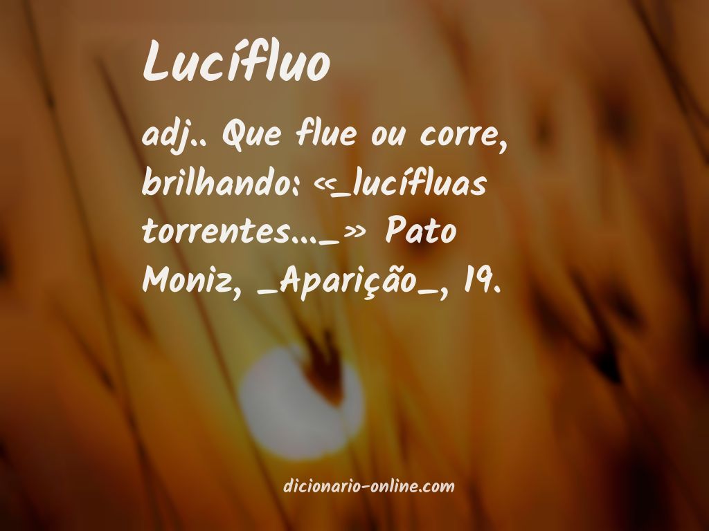 Significado de lucífluo