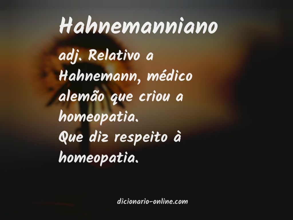 Significado de hahnemanniano