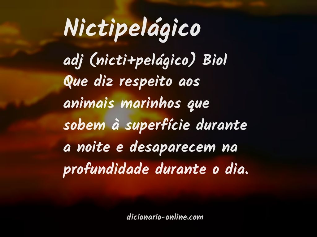 Significado de nictipelágico