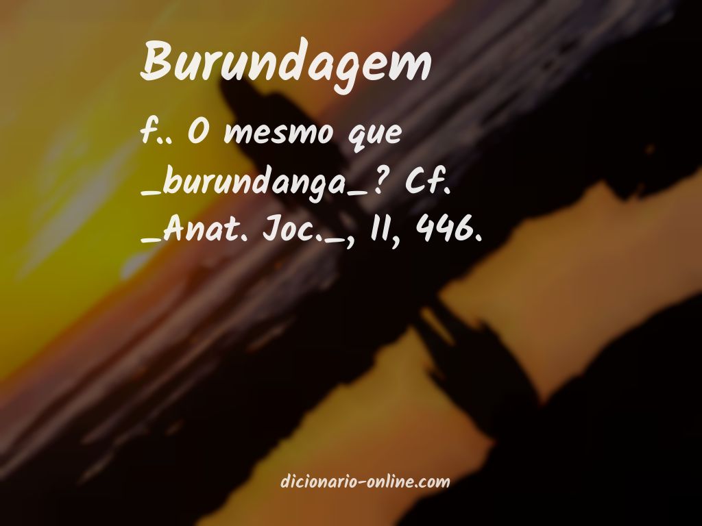 Significado de burundagem