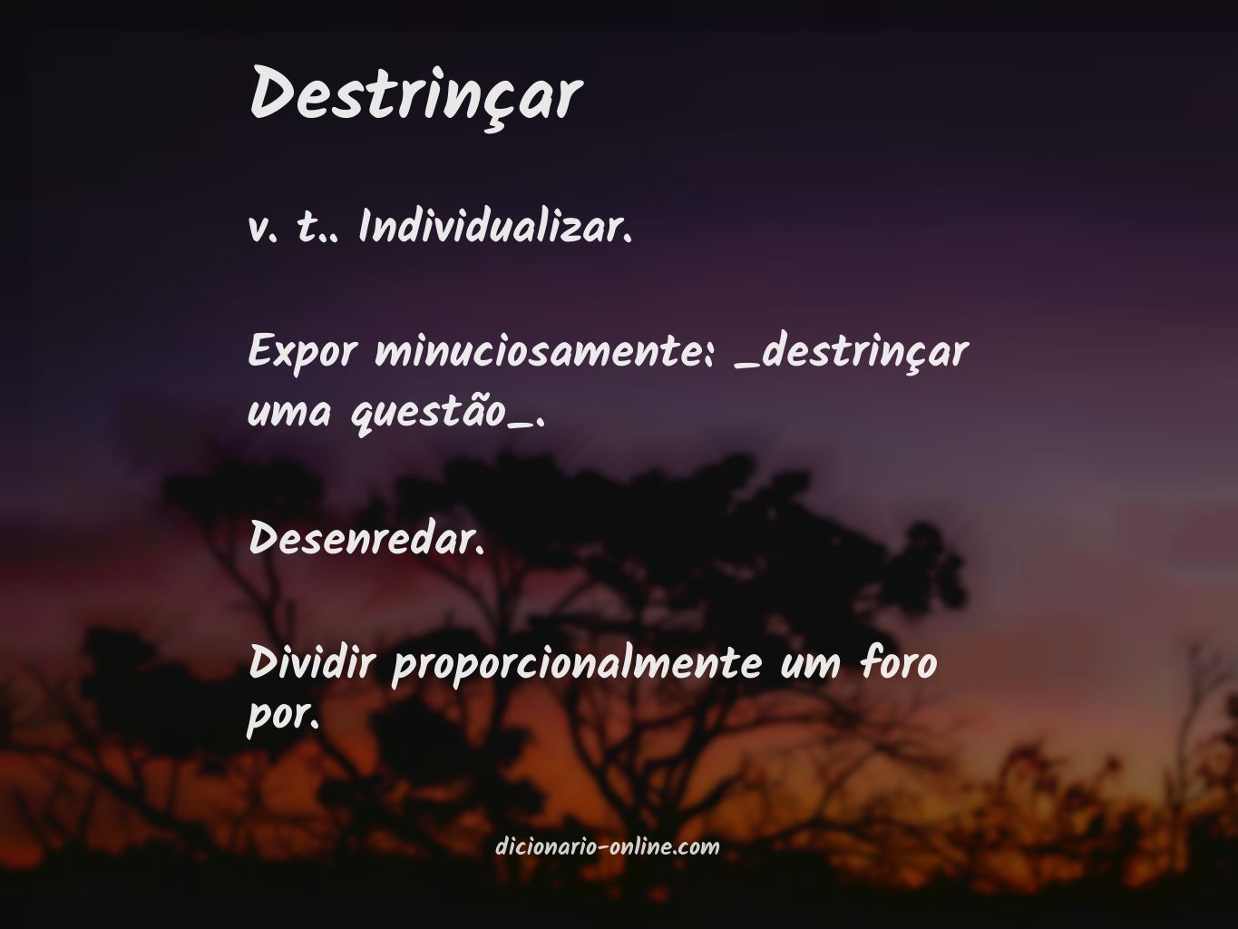 Significado de destrinçar