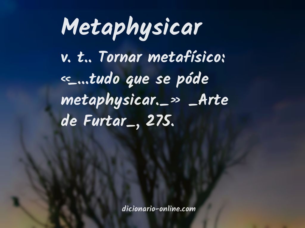 Significado de metaphysicar