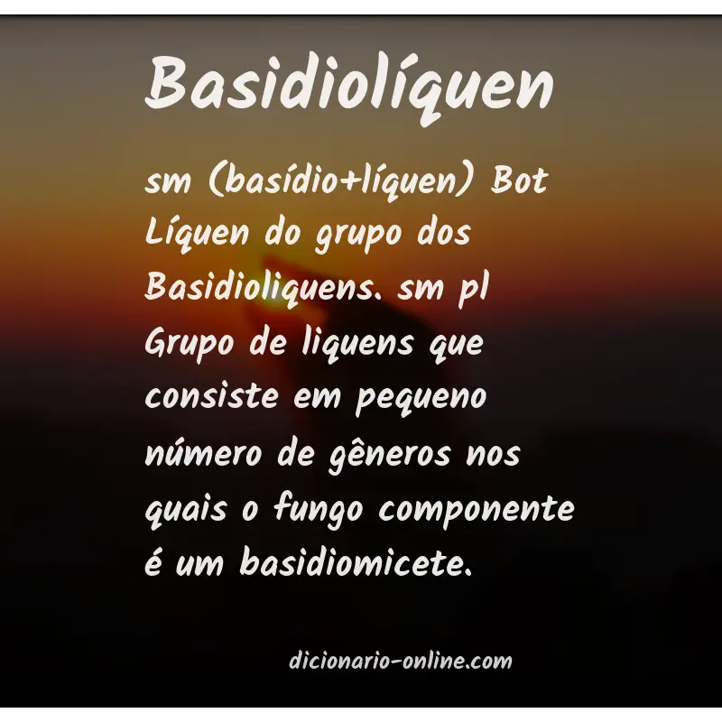 Significado de basidiolíquen