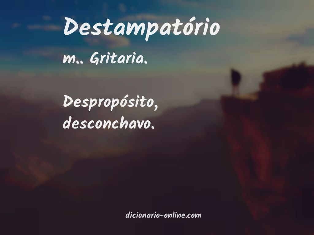 Significado de destampatório