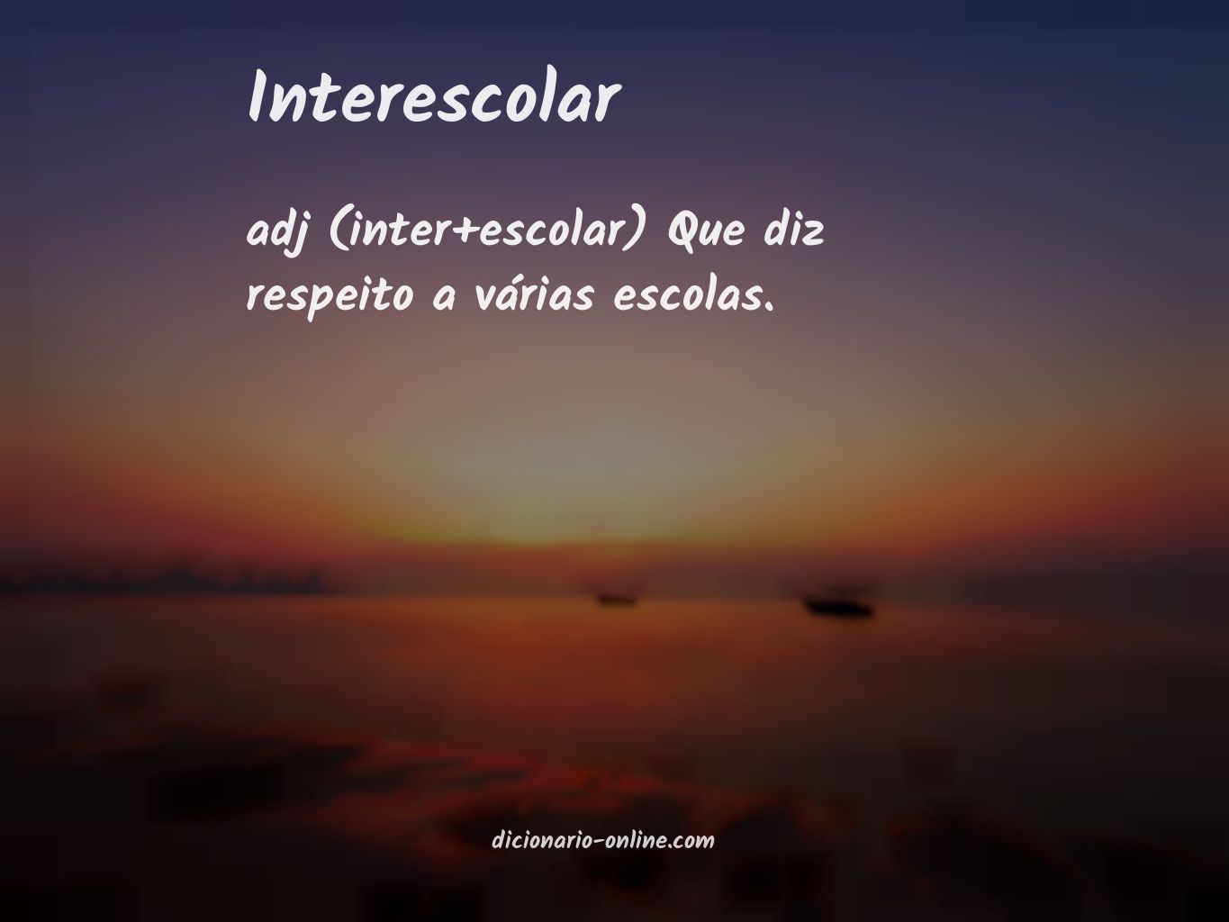 Significado de interescolar